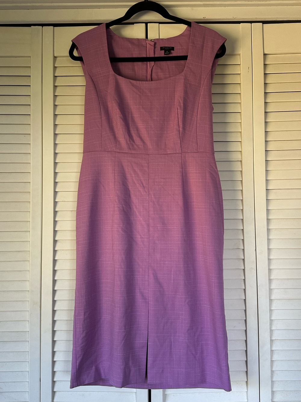 Ann Taylor Lavender Cap-Sleeve Sheath Dress